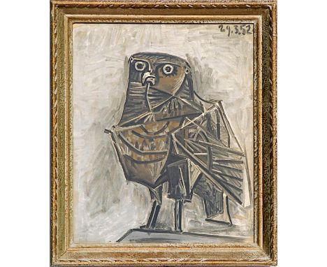 PABLO PICASSO 'La Chouette', original lithograph, 1954, 30cm x 25cm , in vintage French frame. 