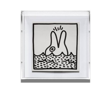 KEITH HARING 'Dolphin', 1982, lithograph, published by Tony Shafrazi Gallery, NY, published by Fleetwood Press, limited editi