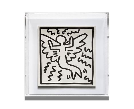 KEITH HARING 'Flying Mermaid', 1982, lithograph, published by Tony Shafrazi Gallery, NY, published by Fleetwood Press, limite