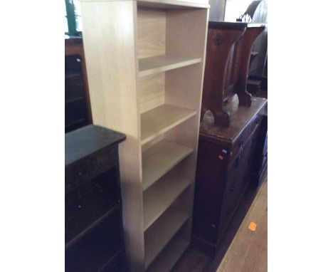 A Modern Beavers &amp; Tapley Light Oak Six Tier Bookcase.