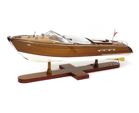A model ‘Riva Super Aquarama’ launch, by Authentic Models BV, on a wood stand, 65cm longCondition report: Good condition, no 