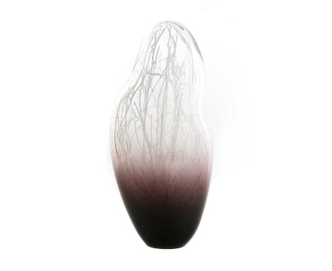 *Hanne Enemark and Louis Thompson (contemporary), London Glassblowing,'Penumbra', blown in graduated amethyst to clear glass,