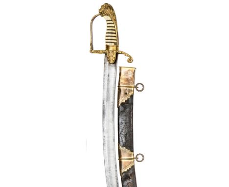 An early 19th century Irish Militia officer’s presentation sword of the Creggan Infantry, curved, shallow fullered blade 30” 