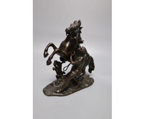 After Cousteau. A small bronze Marli horse group, height 19cm
