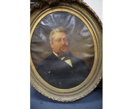 Continental School, circa 1890, oil on canvas, Portrait of a gentleman, indistinctly signed, 76 x 62cm
