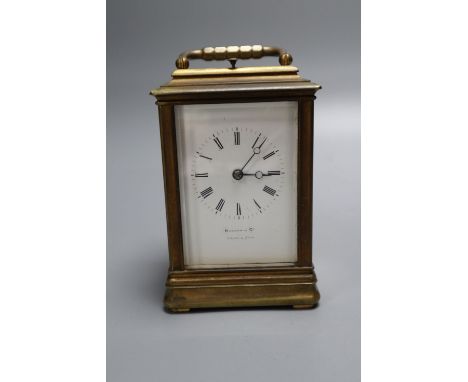 A Hamilton &amp; Co repeating carriage clock, height 13cm