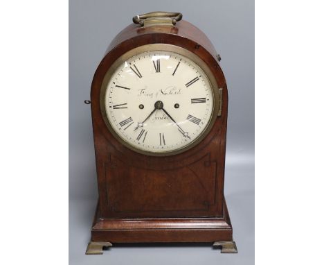 A Regency mahogany bracket clock signed Finer and Nowland, London, height 40cm