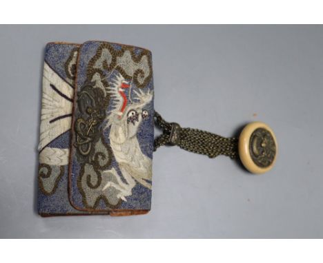 A Japanese sagemono with manju netsuke