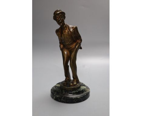 'Tramel 'Le Bouif'. A bronze of a gentleman, on green marble plinth, height 18cm