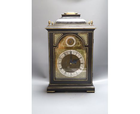 A gilt and ebonised twin fusee bracket clock, height 39cm