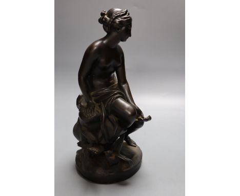 An early 20th century bronze figured of seated Venus, height 24cm