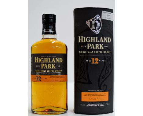 HIGHLAND PARK AGED 12 YEARS SINGLE MALT SCOTCH WHISKY WITH PRESENTATION BOX - 700ML, 40% VOL     