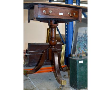 INLAID MAHOGANY SINGLE DRAWER TABLE     