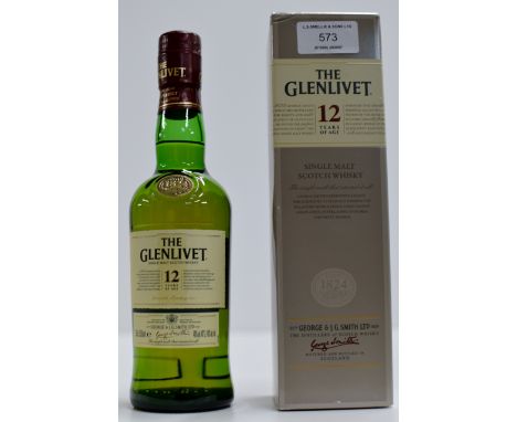 THE GLENLIVET 12 YEARS OF AGE SINGLE MALT SCOTCH WHISKY WITH PRESENTATION BOX - 350ML, 40% VOL     