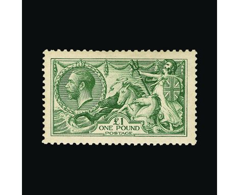 Great Britain - KGV : (SG 404) 1913 Waterlow £1 dull blue-green, well centred, light gum toning, l.m.m.  Very scarce. Cat £35