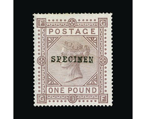 Great Britain - QV (surface printed) : (SG 129s) 1867-83 wmk Maltese Cross £1 brown-lilac, GF, ovptd SPECIMEN, centred slight