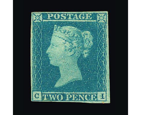 Great Britain - QV (line engraved) : (SG 14) 1841 2d blue, CI, 4 small to good margins, corner gum thin, h/r, fresh m.m. Cat 