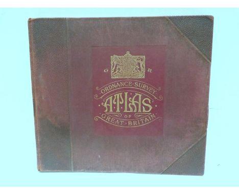 ORDNANCE SURVEY. &nbsp;Atlas of England &amp; Wales, 1922 bound with Atlas of Scotland, 1924. 42 double page maps. Oblong qua