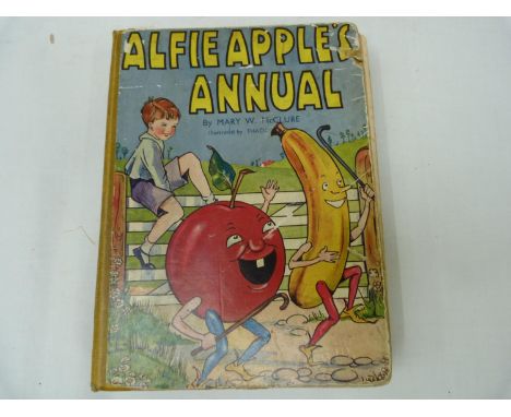 "THACK" (Illus).&nbsp;&nbsp;Alfie Apple's Annual. Worn cond., c.1931; also a signed orig. sketch of Alfie Apple &amp; Bertie 