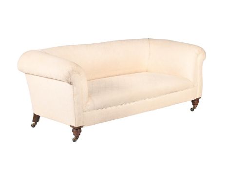 A LATE VICTORIAN UPHOLSTERED SOFA  CIRCA 1900, IN THE MANNER OF HOWARD & SONS Of Chesterfield type 76cm high, 193cm wide, 88c