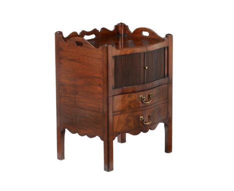 A GEORGE III MAHOGANY SERPENTINE FRONTED NIGHT COMMODE CIRCA 1780 80.5cm high, 60cm wide, 48cm deep   Condition Report:  Mark