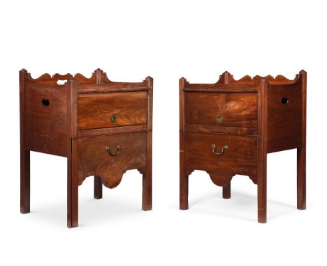 A PAIR OF GEORGE III MAHOGANY BEDSIDE COMMODES THIRD QUARTER 18TH CENTURY 78cm high, 60cm wide, 47cm deepProvenance:  Private