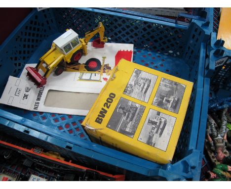 Two Diecast Model Plant Machinery Vehicles by NZG Modelle and Other, JCB 3C II, Bomag BW200 Tandem Roller, (boxed), slight ch