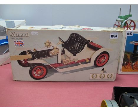 A Mamod Boxed SAI Live Steam Roadster, in excellent light steamed condition, complete with burner and steering rod, box fair.