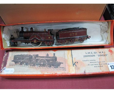 A "OO" Gauge Kit Built LMS (Ex MR) Johnson Single, originally 'K''s Kits, in need of some restoration.