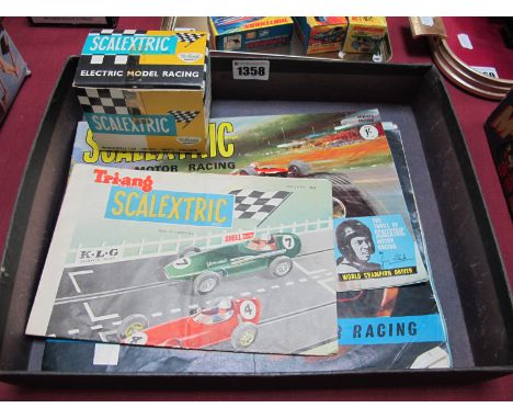 A 1960's Scalextric K/1 Go-Kart, appears used but unbroken, boxed. Plus a 1960 Scalextric leaflet and catalogue No. 2,4,7.
