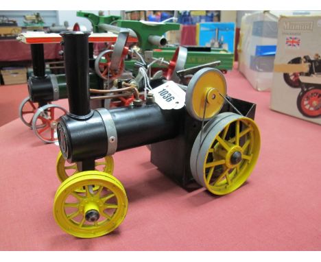 An Early (1960's) Mamod TEI Traction Engine, unboxed, in very good condition, with burner but no canopy, finished in black wi