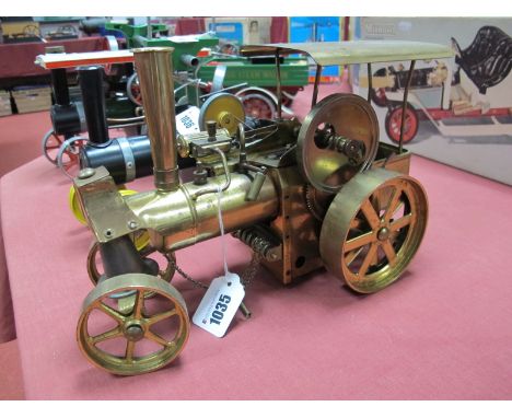 A Wilesco All Brass "Old Smokey" Live Steam Traction Engine, unboxed, good condition with burner.