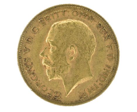 King George V, Half-Sovereign, 1913. King George V, Half-Sovereign, 1913, Bare head l. R. St. George and dragon, London Mint,