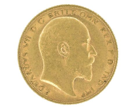 King Edward VII, Half-Sovereign, 1909. King Edward VII, Half-Sovereign, 1909, Bare head r. R. St. George and dragon, London M
