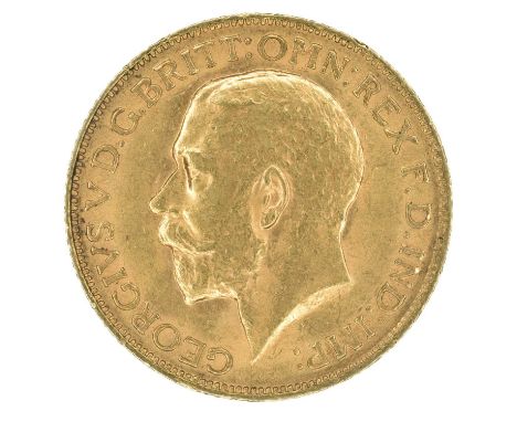 King George V, Sovereign, 1912. King George V, Sovereign, 1912, Bare head l. R. St. George and dragon, London Mint, edge mill