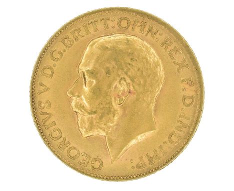 King George V, Sovereign, 1912. King George V, Sovereign, 1912, Bare head l. R. St. George and dragon, London Mint, edge mill