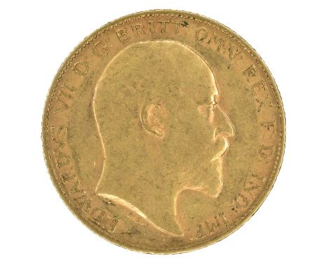 King Edward VII, Half-Sovereign, 1910. King Edward VII, Half-Sovereign, 1910, Bare head r. R. St. George and dragon, London M