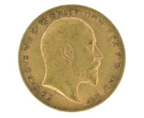 King Edward VII, Half-Sovereign, 1909. King Edward VII, Half-Sovereign, 1909, Bare head r. R. St. George and dragon, London M