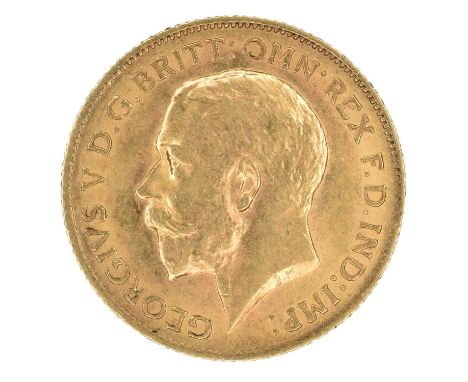 King George V, Half-Sovereign, 1911. King George V, Half-Sovereign, 1911, Bare head l. R. St George and dragon, London Mint, 