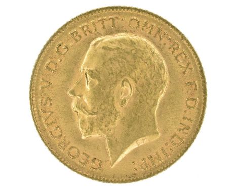 King George V, Half-Sovereign, 1914. King George V, Half-Sovereign, 1914, Bare head l. R. St. George and dragon, London Mint,