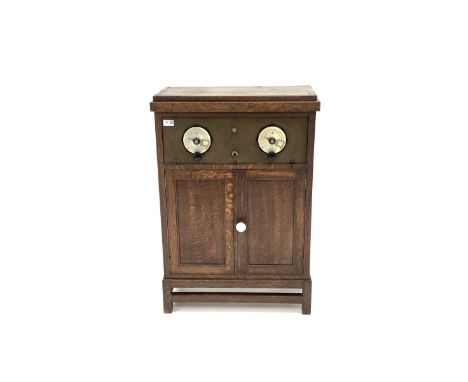Early 20th century radio receiver, bearing ivorine plaque reading 'This instrument is licenced under Marconi patents for the 