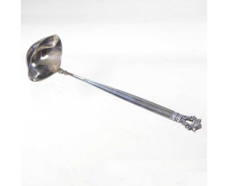 A Jensen and Wendel silver Acorn pattern ladle, by Georg Jensen and Johan Ronde, stamped marks, 25g, 14cm longOverall conditi