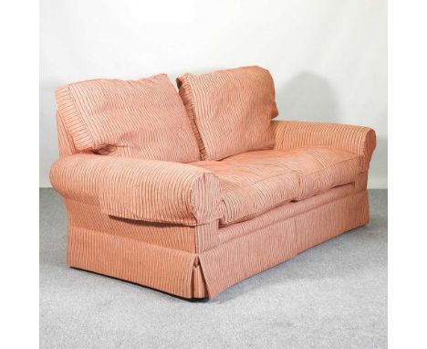 A modern sofa, with striped upholstery184w x 94d x 94h cm