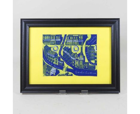 Sir Grayson Perry RA, b1960, Gentrification Cloth, 15 x 19cmCondition looks ok. Mounted in a modern frame. We have not remove