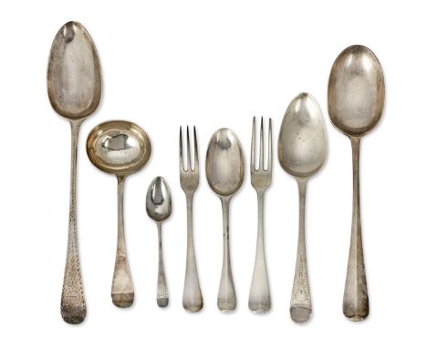 A collection of English and Dutch silver flatwarevarious dates and makers, principally 18th century Comprising: eighteen tabl