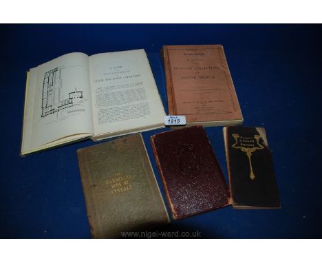 Five books including The British Museum Guide to the Egyptian Collections in the British Museum, The Gardening book of Annual