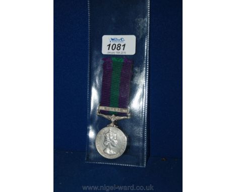 A Campaign Service Medal with one clasp 'Malaya' to: 2341503  Pte R. Garrott, W. Yorks  (loose suspension)