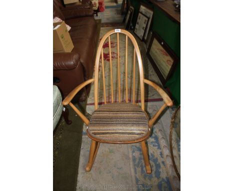 An Ercol 'Golden Dawn' shaker style stick back Rocking Chair