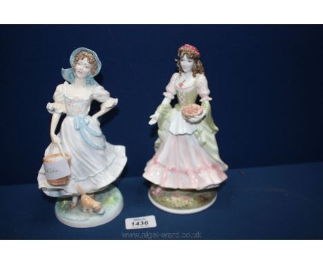 Two Royal Worcester figures ''The Milk Maid'' and ''The Queen of May''.  Both limited editions.