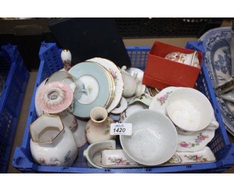 A quantity of trinket Pots, bud vases, bells, candlesticks being Hammersley, Aynsley, Palissy, etc. plus Wedgwood Jubilee pla